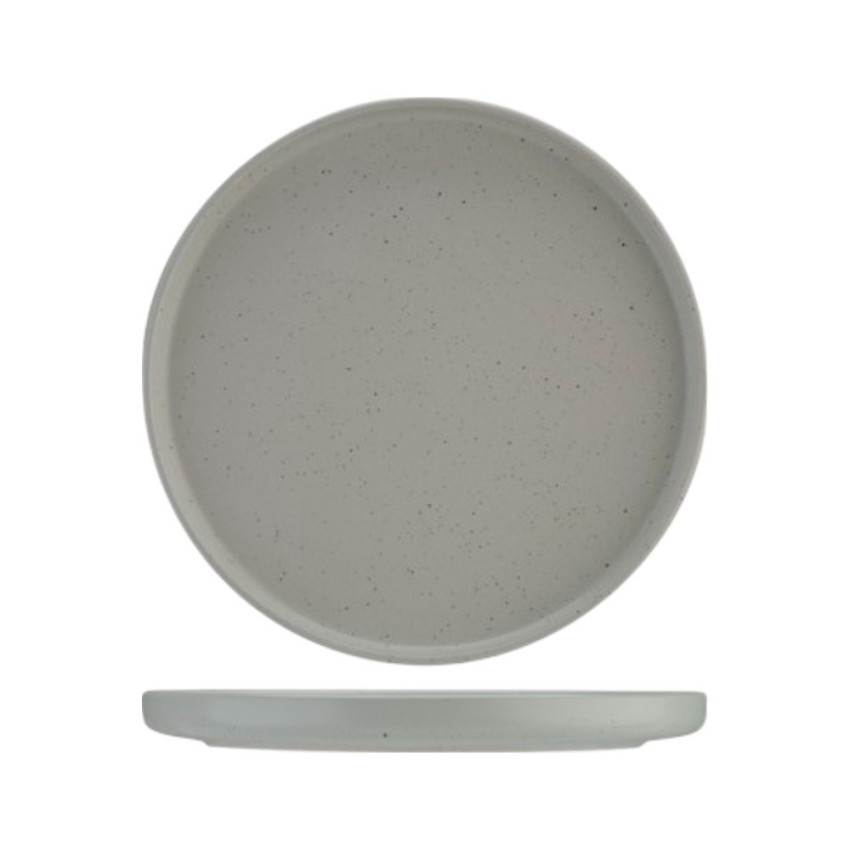 Assiette plate Punto Gris moucheté - D 25.7 cm