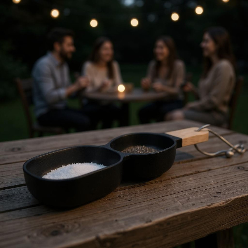 Coupelle Apéro avec poignet Noir - D 34.5*9.5*5.5 cm