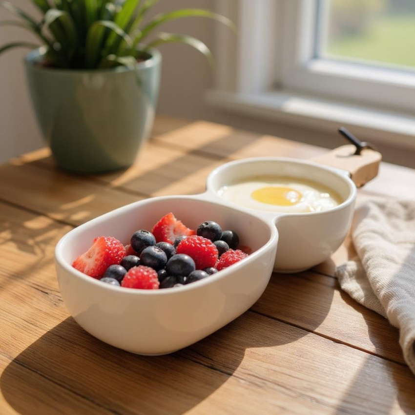 Coupelle Apéro avec poignet Beige - D 34.5*9.5*5.5 cm