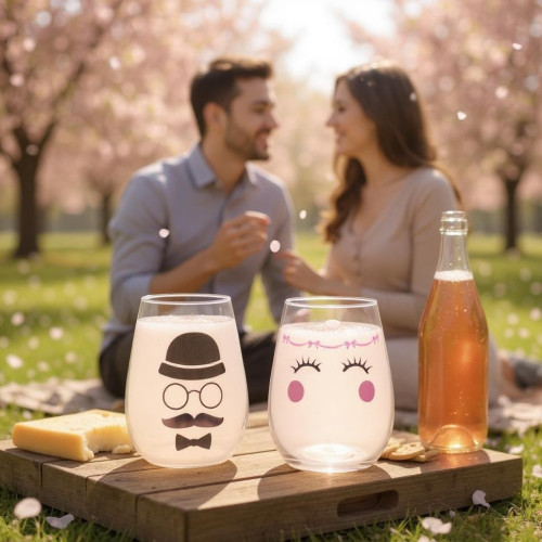 Lot de 2 verres à eau Mariés 47 cl