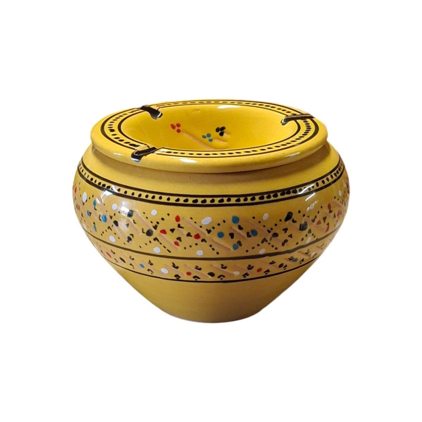 Cendrier marocain Marrakech Jaune Citron - Grand modèle