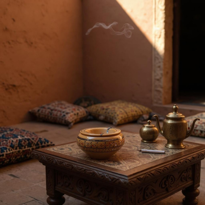 Cendrier marocain Marrakech Caramel - Grand modèle