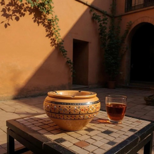 Cendrier marocain Marrakech Caramel - Grand modèle