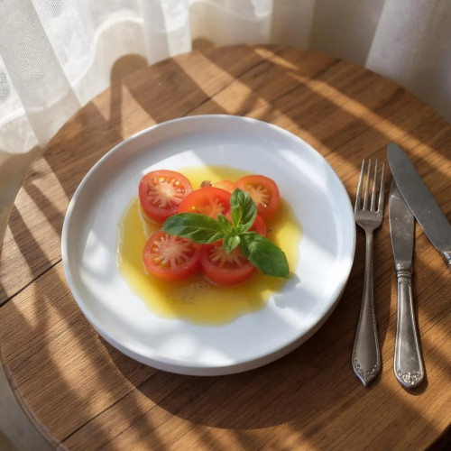 Assiette plate porcelaine blanche - L 24 cm - Oslo