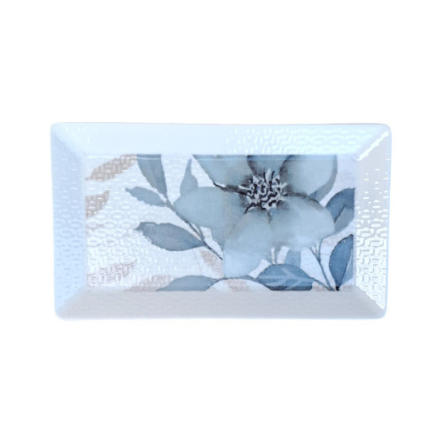 Assiette plate rectangle en porcelaine - 29.5*17*2.5 cm - Flora 2