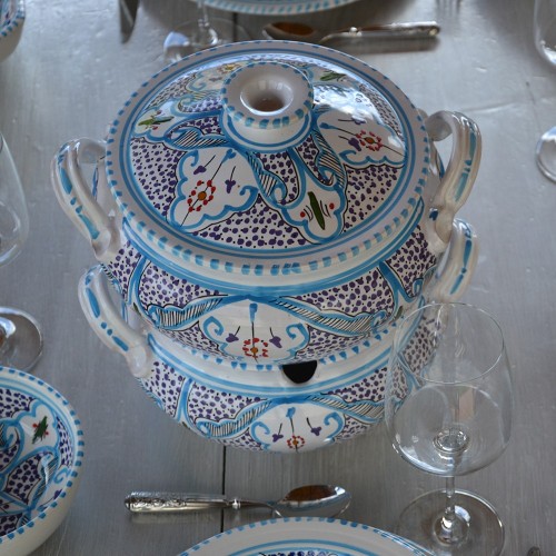 Couscoussier Marocain turquoise - Grand modèle