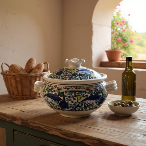 Soupière Poissons Bleus