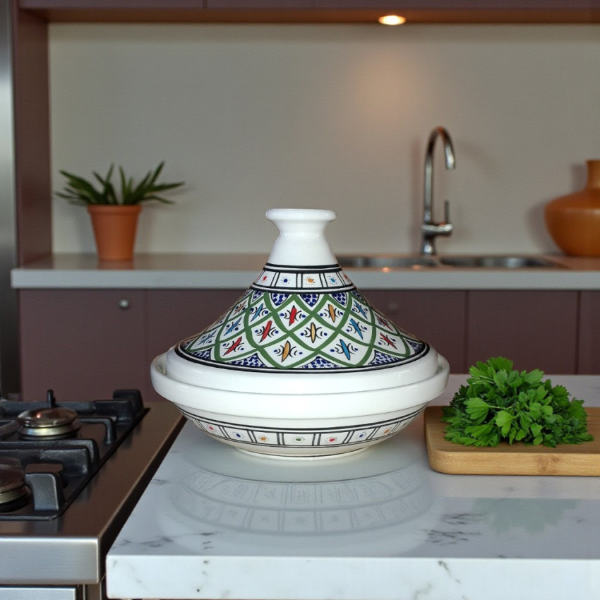 Tajine individuel de service Bakir Vert - D 22 cm