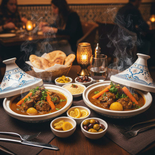 Tajine individuel de service Marocain Turquoise - D 22 cm