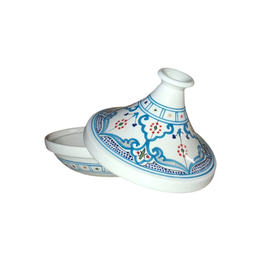 Tajine individuel de service Marocain Turquoise - D 22 cm