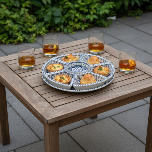 Service apéritif Rond Bakir Bleu