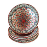 Lot de 4 assiettes creuses Tebsi Bakir rouge - D 23 cm