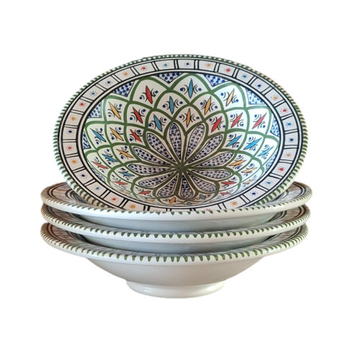 Lot de 4 assiettes creuses Tebsi Bakir vert - D 23 cm 2