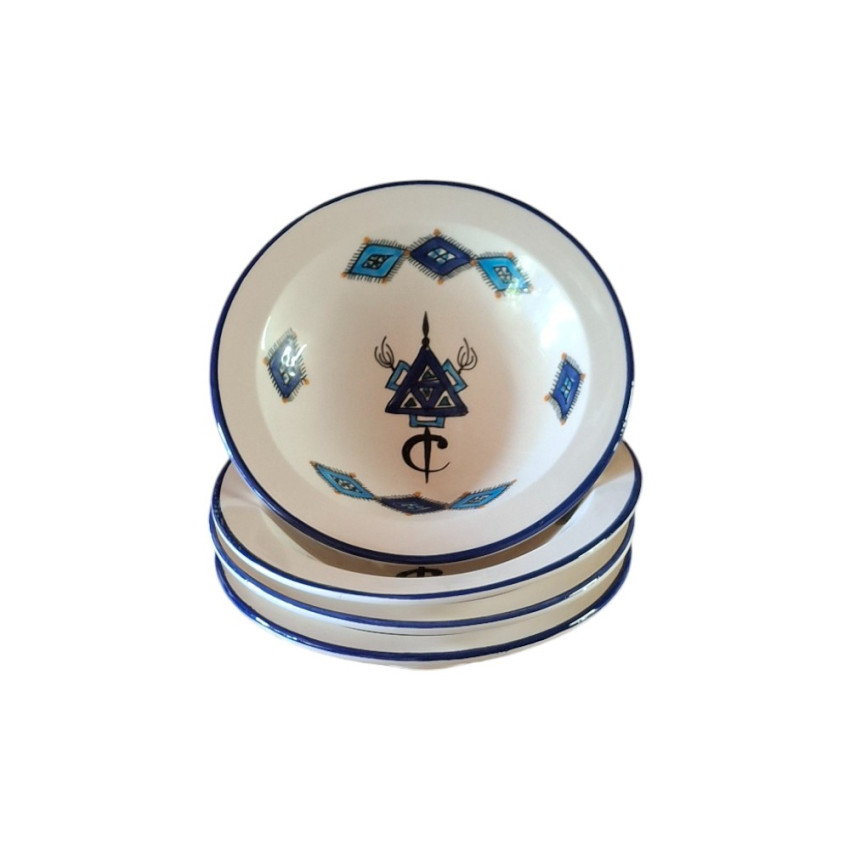 Lot de 4 assiettes creuses Tebsi Sahel Bleu - D 23 cm