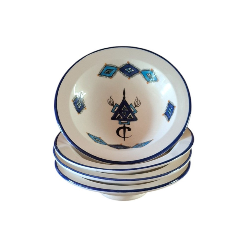 Lot de 4 assiettes creuses Tebsi Sahel Bleu - D 23 cm