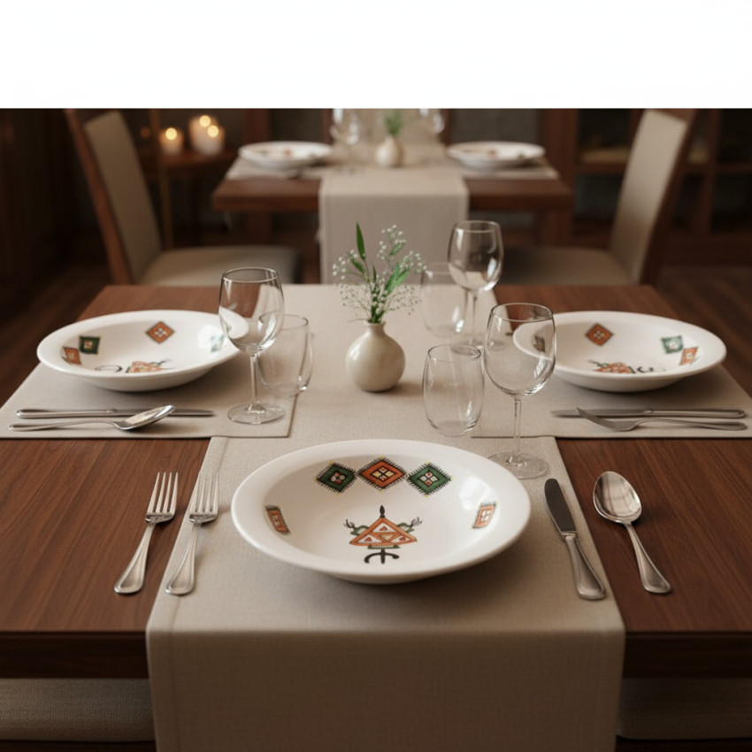 Lot de 4 assiettes creuses Tebsi Sahel Beige - D 23 cm