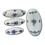 Lot de 4 plats de service ovales en céramique artisanale