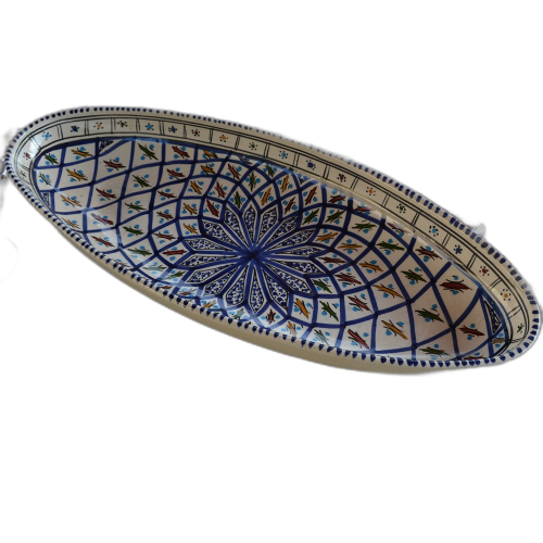 Plat ovale Bakir bleu - L  24 cm