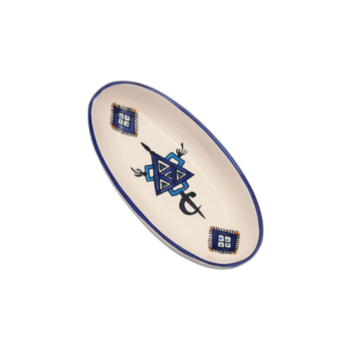 Plat ovale Sahel bleu - L 24 cm