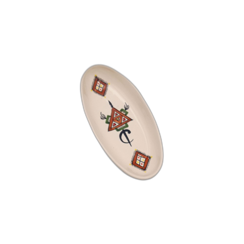 Plat ovale Sahel beige - L 23 cm