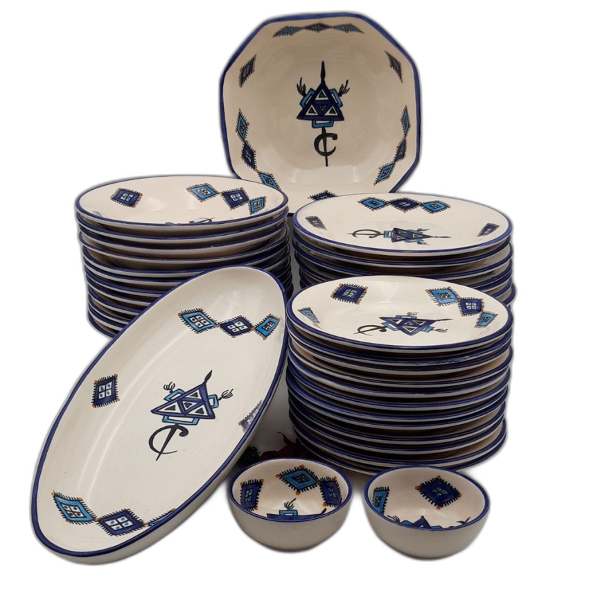 Service de table oriental Sahel Bleu – 12 personnes