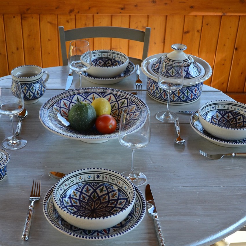 Plat Tebsi Bakir bleu - D 37 cm