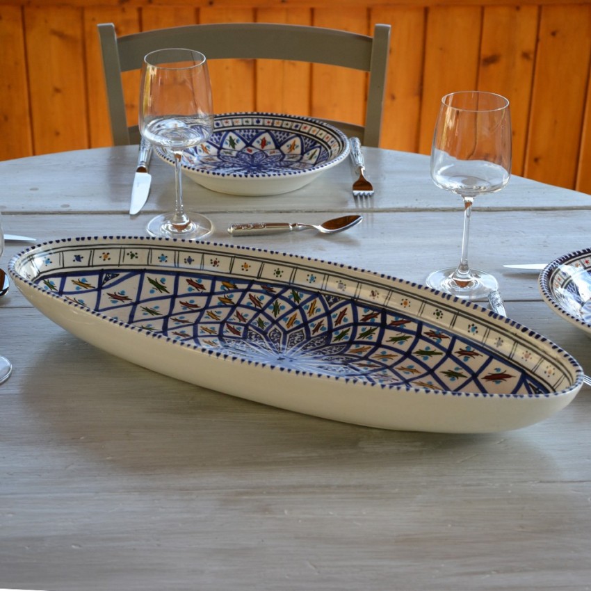 Plat ovale Bakir bleu - L 40 cm
