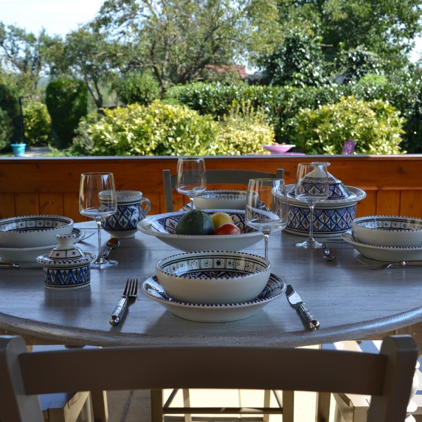 Plat ovale Bakir bleu - L 40 cm