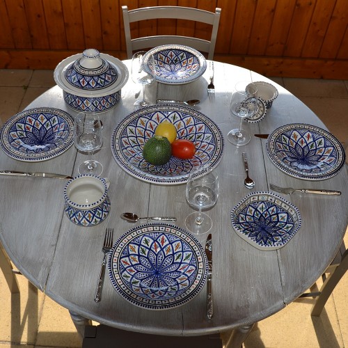 Service à couscous assiettes Bakir bleu - 6 pers 2