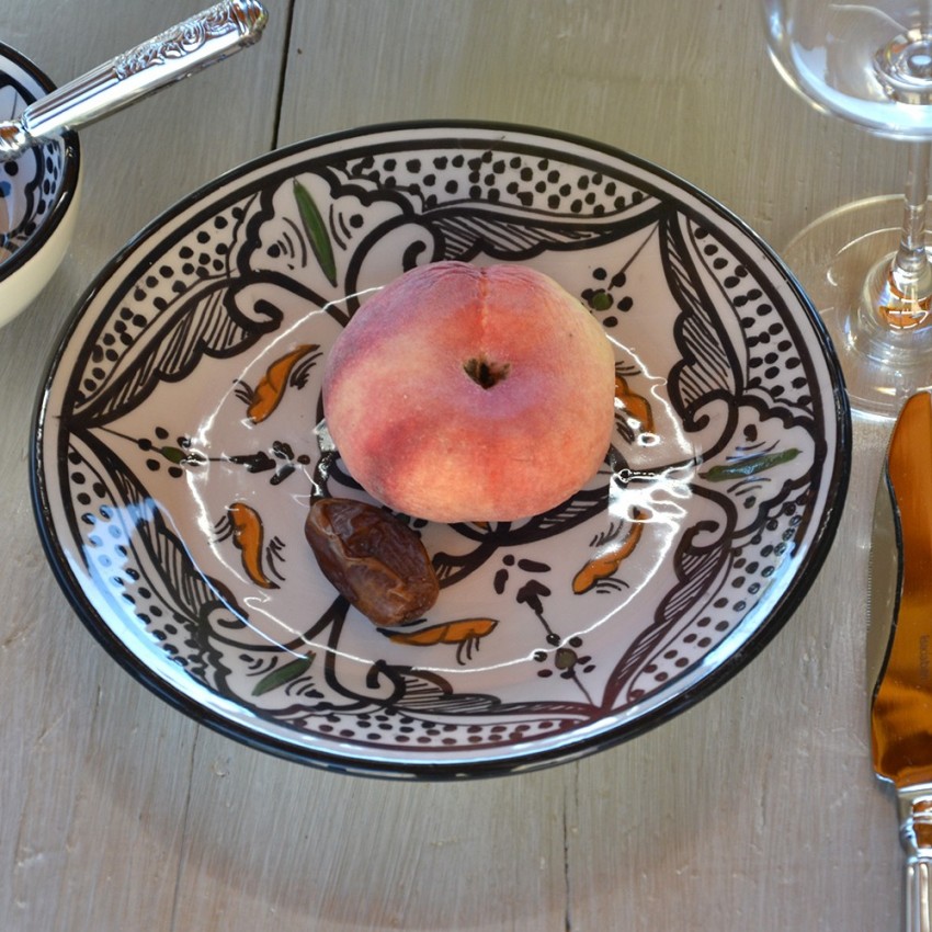 Assiette à entrée ou dessert Marocain noir - D 20 cmm