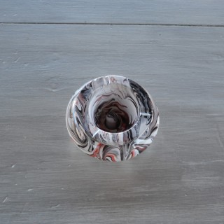 Cendrier tunisien marbré blanc, noir et rouge - Petit modèle