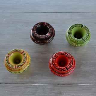 Cendrier tunisien Tatoué vert pistache - Petit modèle