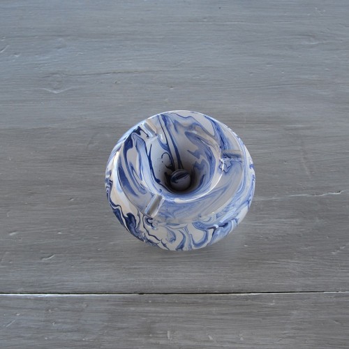 Cendrier tunisien marbré bleu et blanc - Petit modèle 2
