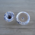 Cendrier tunisien marbré bleu et blanc - Petit modèle