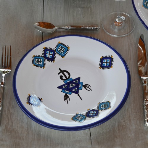 Assiette plate Sahel bleu - D 24 cm