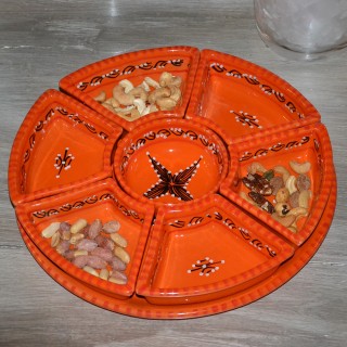 Service à apéritif Tatoué orange