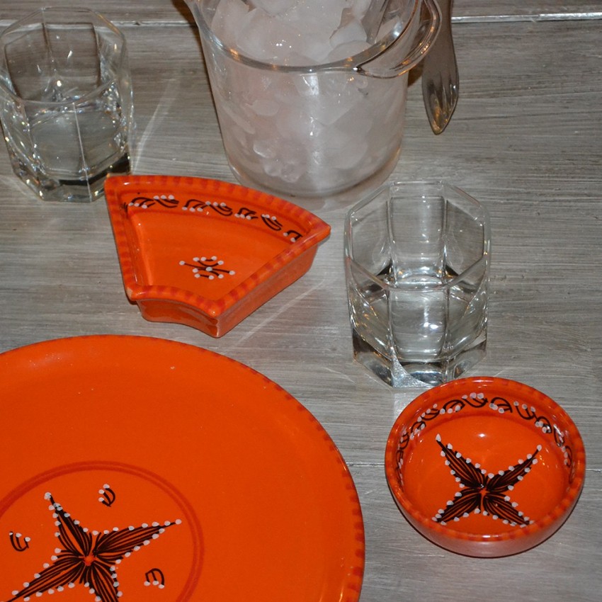 Service à apéritif Tatoué orange