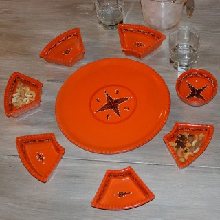 Service à apéritif Tatoué orange