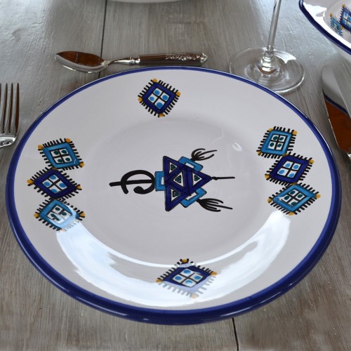 Assiette plate Khelel bleu - D 28 cm