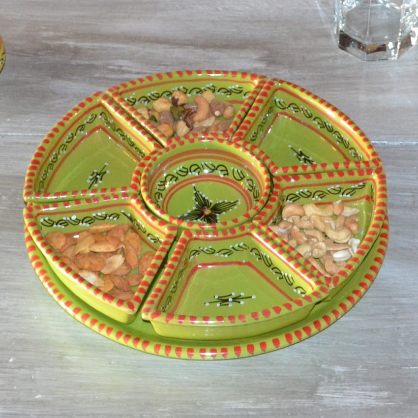 Service à apéritif Tatoué vert