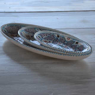 Plat ovale Marocain turquoise - L 20 cm