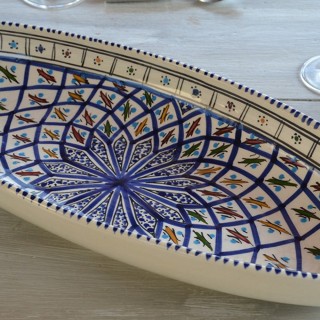 Plat ovale Jileni bleu - L 50 cm