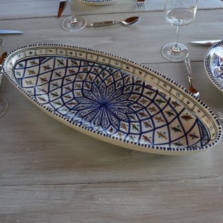 Plat ovale Bakir bleu - L  24 cm