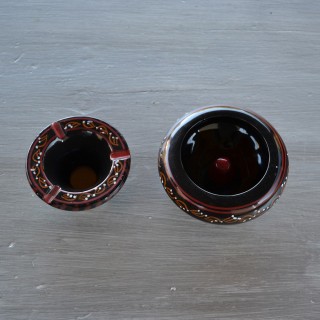 Cendrier tunisien Tatoué noir - Moyen modèle