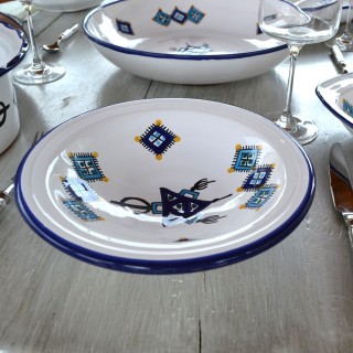 Plat Tebsi Khelel bleu - D 37 cm