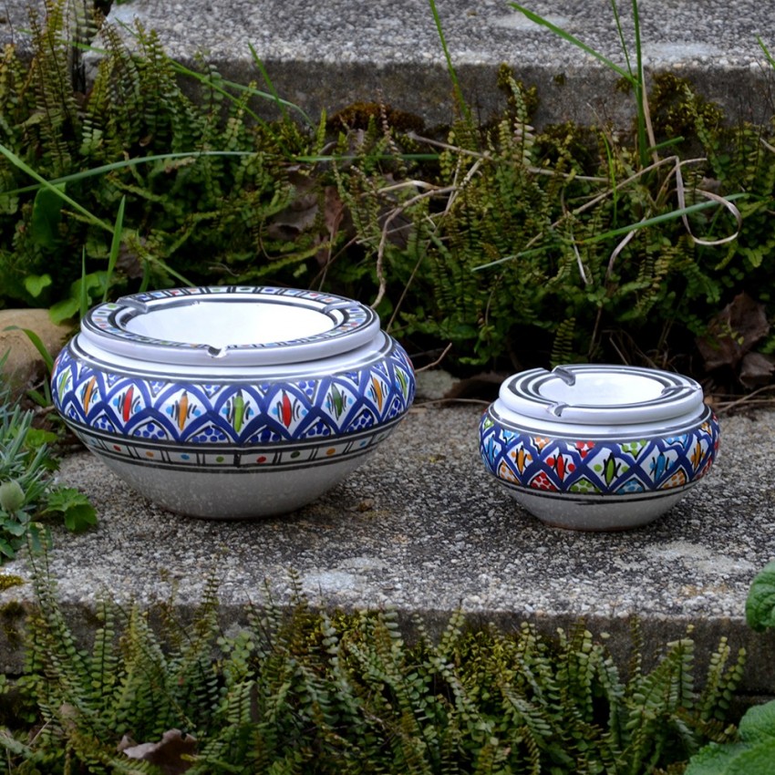 Cendrier anti fumée Bakir bleu - D 20 cm