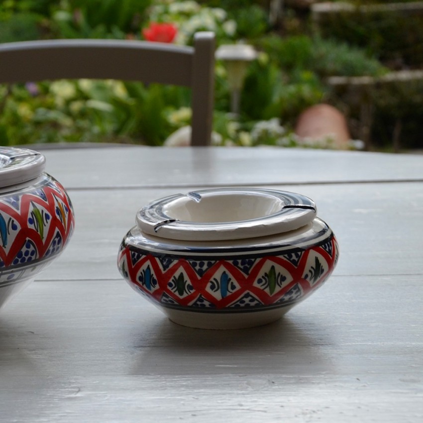 Cendrier Moyen modèle anti fumée Bakir rouge - D 12 cm