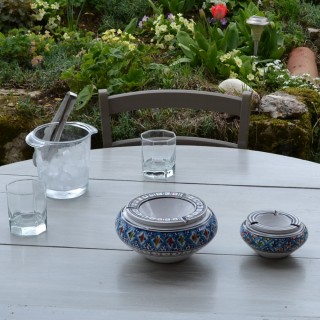 Cendrier Moyen modèle anti fumée Bakir turquoise - D 12 cm