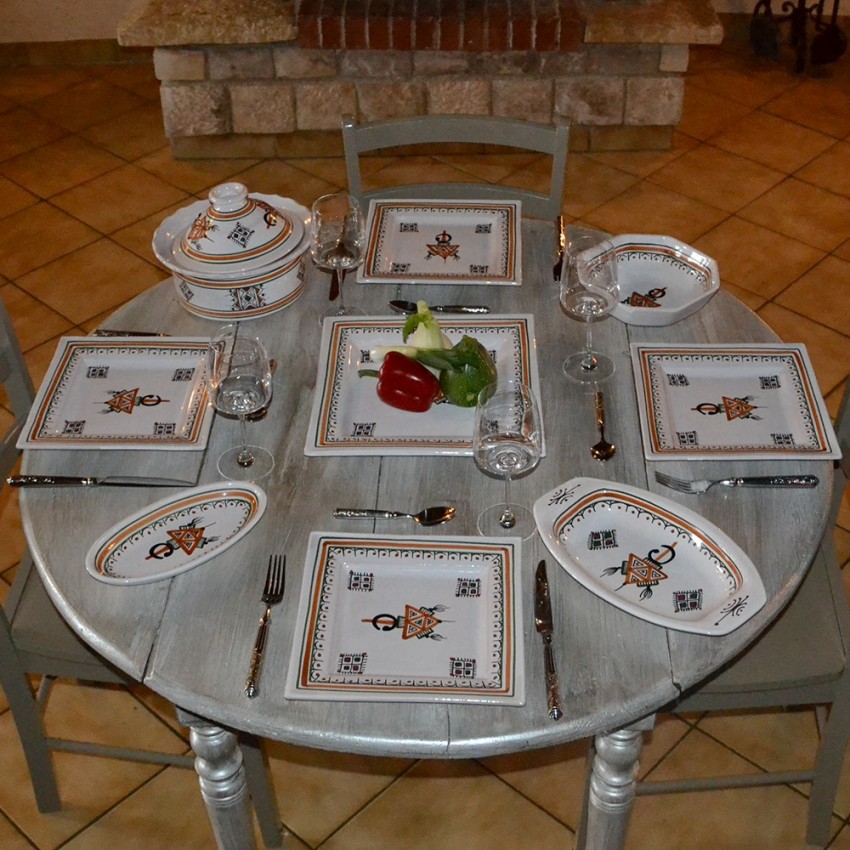 Plat carré Khelel beige - L 30 cm