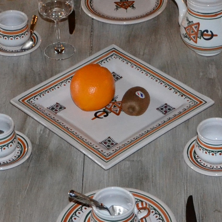 Plat carré Sahel beige - L 31 cm